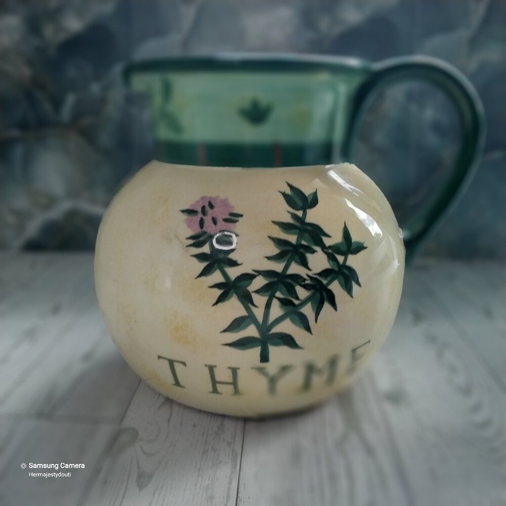 Certified International Jennifer Brinley Ceramic THYME Beverage or Water Pitcher